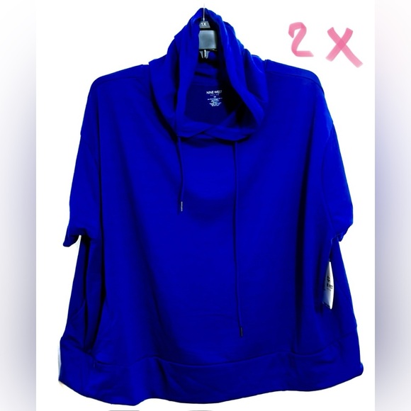 Nine West Sweaters - Nine West Blue Cowl Neck Sweater Relaxed Fit